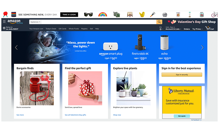 Amazon homepage screenshot