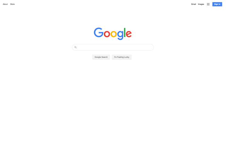 Google homepage screenshot